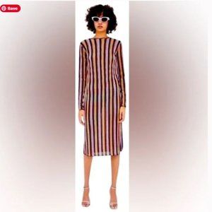 Zara striped midi dress